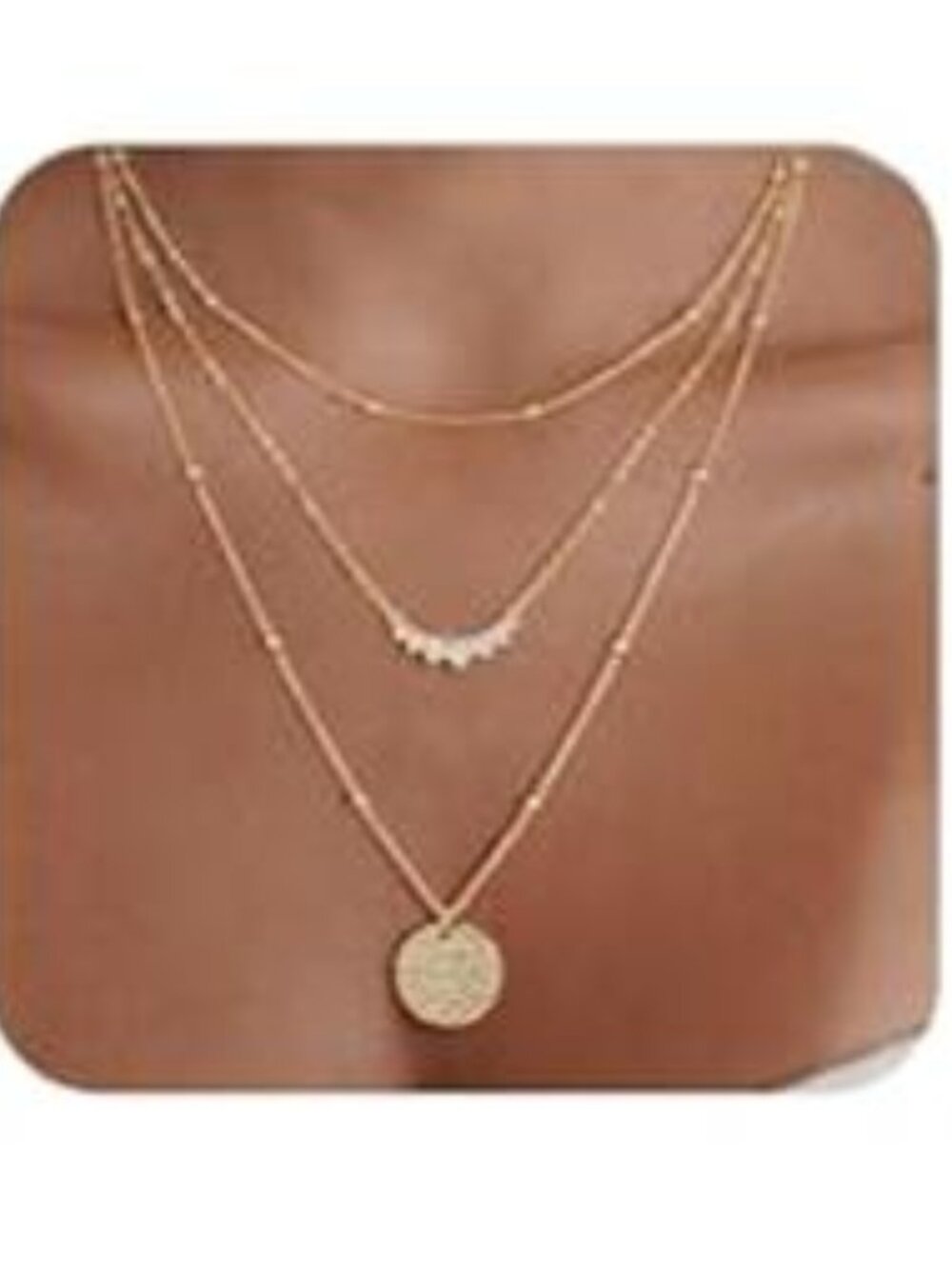Gold/Silver Layered Necklaces for Women,Dainty 14k Gold Plated Stackable Choker - Picture 1 of 7